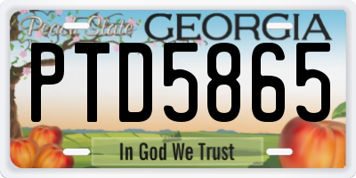 GA license plate PTD5865