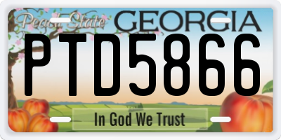 GA license plate PTD5866