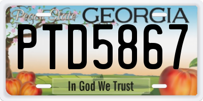 GA license plate PTD5867