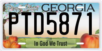 GA license plate PTD5871