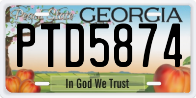 GA license plate PTD5874