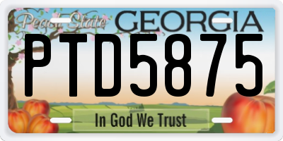 GA license plate PTD5875