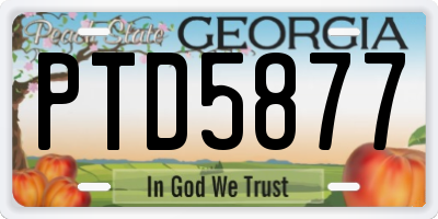 GA license plate PTD5877