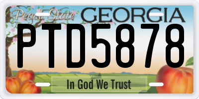 GA license plate PTD5878