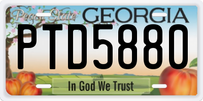GA license plate PTD5880