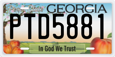 GA license plate PTD5881