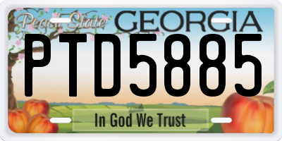 GA license plate PTD5885