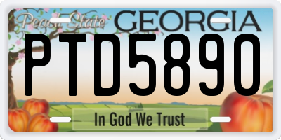 GA license plate PTD5890