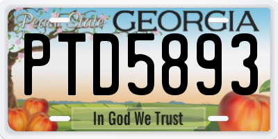 GA license plate PTD5893