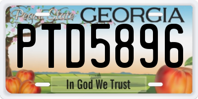 GA license plate PTD5896
