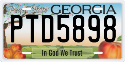 GA license plate PTD5898