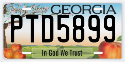 GA license plate PTD5899