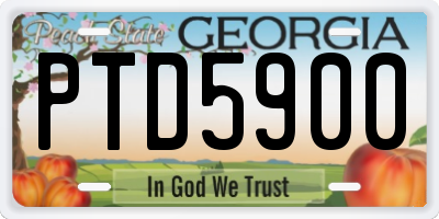GA license plate PTD5900