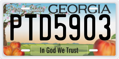 GA license plate PTD5903