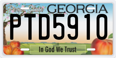 GA license plate PTD5910