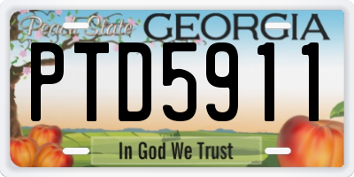 GA license plate PTD5911