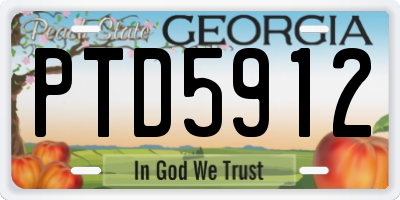 GA license plate PTD5912