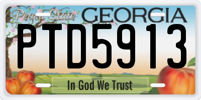 GA license plate PTD5913