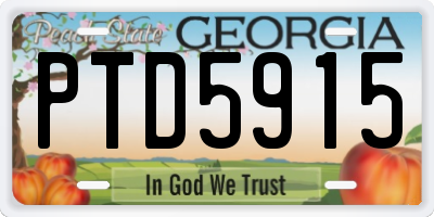 GA license plate PTD5915