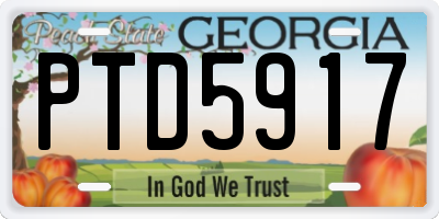 GA license plate PTD5917