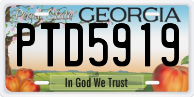 GA license plate PTD5919