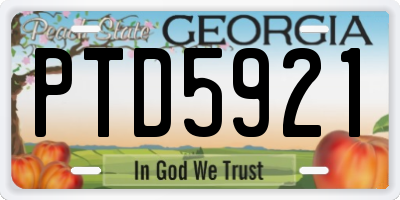 GA license plate PTD5921