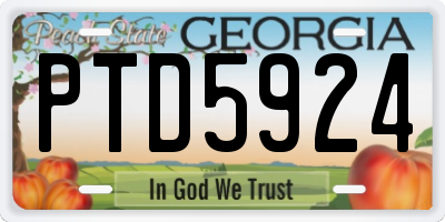 GA license plate PTD5924
