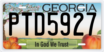 GA license plate PTD5927