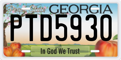 GA license plate PTD5930