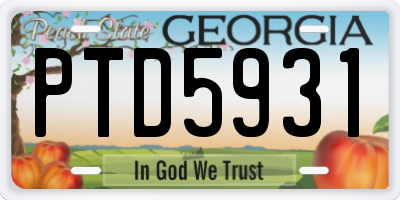 GA license plate PTD5931