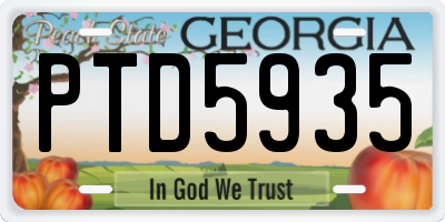 GA license plate PTD5935