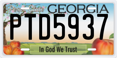 GA license plate PTD5937