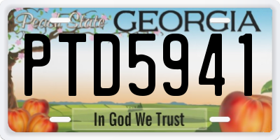 GA license plate PTD5941