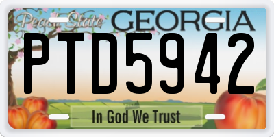 GA license plate PTD5942