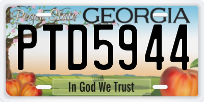 GA license plate PTD5944