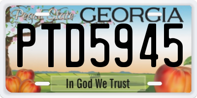 GA license plate PTD5945