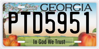 GA license plate PTD5951