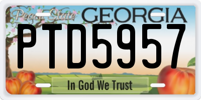 GA license plate PTD5957