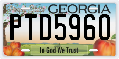GA license plate PTD5960