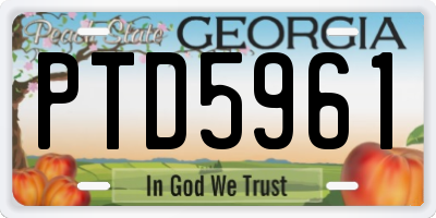 GA license plate PTD5961
