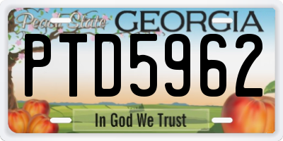 GA license plate PTD5962