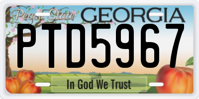 GA license plate PTD5967