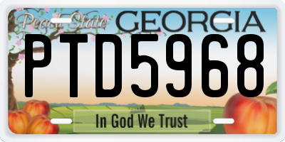 GA license plate PTD5968