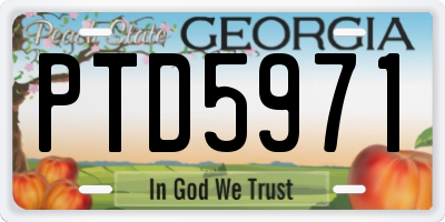 GA license plate PTD5971