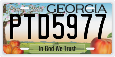 GA license plate PTD5977