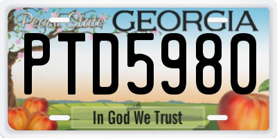 GA license plate PTD5980