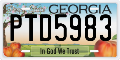 GA license plate PTD5983