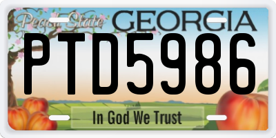 GA license plate PTD5986