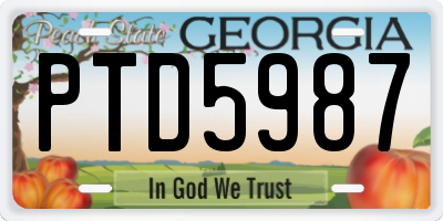 GA license plate PTD5987