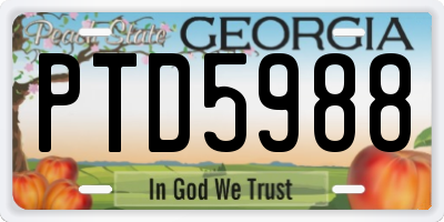 GA license plate PTD5988
